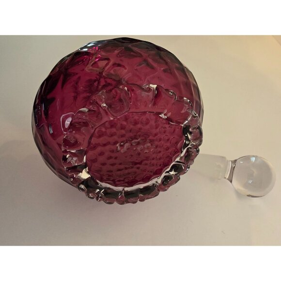 Vintage Amethyst Purple Glass Decanter With Stopper & Clear Handle - Picture 7 of 10